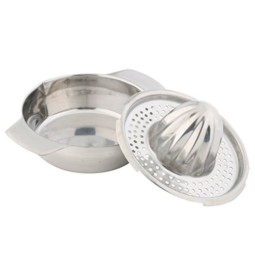 axentia Presse-agrumes Manuel en Acier Inoxydable de Haute Qualité, Presse-citron avec Réservoir, Capacité env. 200 ml, env. 16, 6 x 13, 6 x 9, 5 cm, Argenté – Image 5
