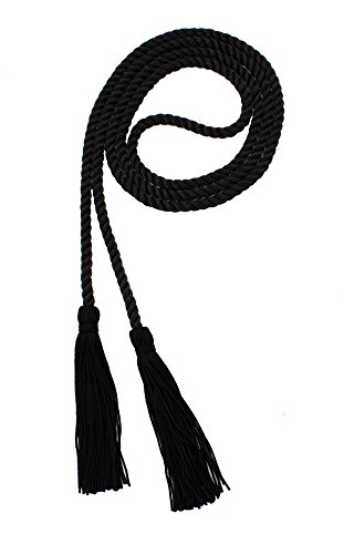Image of Graduation Honor Cord - Black - Every School Color Available - Made in USA