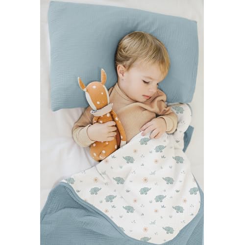Image of Konssy Muslin Baby Blankets, Super Soft 100% Cotton Crib Blanket | Soft Lightweight Nursery Swaddling Wrap for Girls Boys, Infant Toddler, 40 X 36 In, Elephant