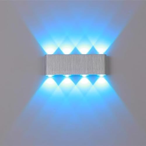 8W LED lampada da parete, su giù lampada da parete in alluminio lampada da parete LED spot luce notturna, bianco opaco su giù lampada da parete per corridoio, bagno, scale, portico (Blu)