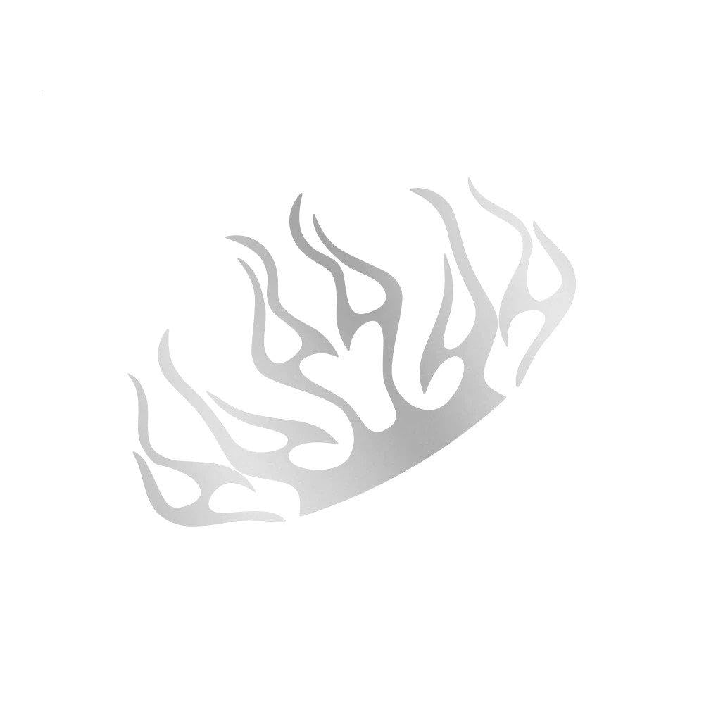 Universal Car Hood Cover Sticker Graphics Burning Flames Vinyl Film Decor Decals Auto Bonnet Body Decoration(Matt Silver)