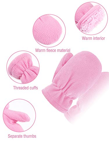 3 Pairs Kids Fleece Mittens Toddler Winter Warm Gloves Windproof Snow Ski Gloves for Boys and Girls Outdoor Activities3