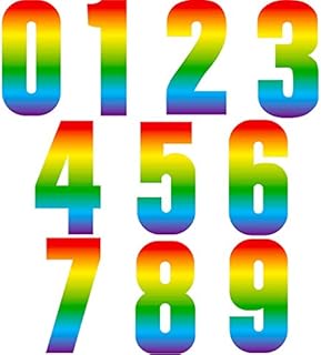 40 Pieces Wheelie Bin Stickers Large Decorative Dustbin Number Stickers Self-adhesive Bin Number Stickers from 0 to 9, 17 cm Height (Rainbow Style)