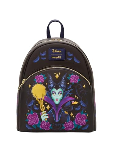 Loungefly Disney Sleeping Beauty Maleficent Floral Mini Backpack PURPLE NONE