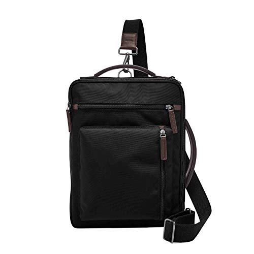 Fossil Herren Buckner Umwandelbarer Kleiner Rucksack, Schwarz, 14" L x 10" W x 2.25" H – Ansicht 2