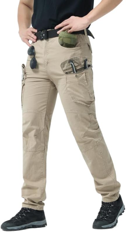 Men's Tactical Cargo Pants Stretch | Multiple Zippered Cargo Pockets,Straight Leg,Men's Tactical Cargo Pants , Machine Washable