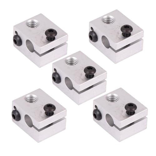 SOLUSTRE 5pcs Aluminum Alloy Heating Block for Printers High Temperature Resistant Hot End Heater Block Compatible Extru