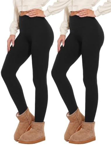 DDOBB Thermo Leggings Damen Winter High Waist Thermohose | Gefüttert mit weichem Innenfleece,Warme Sportleggins,Komfort-Stretch,Ideal für Laufen, Yoga & Alltag