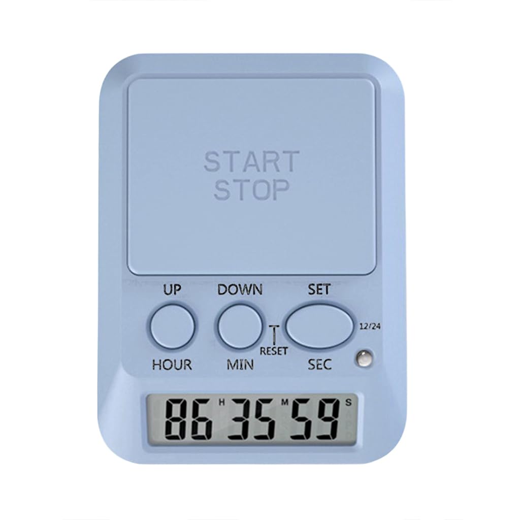 Multi-Function Electronic Timer with Alarm Light for Cooking Exercise Lab Loud Beep Timer Visual Alert
