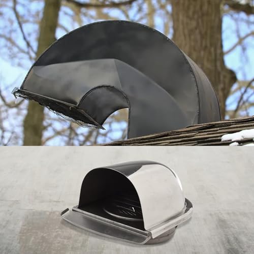 Campana de ventilación con extractor antiescape para cubierta de salida de aire de pared en acero inoxidable para promover un mejor flujo de aire y evitar la acumulación de humedad (150 mm)
