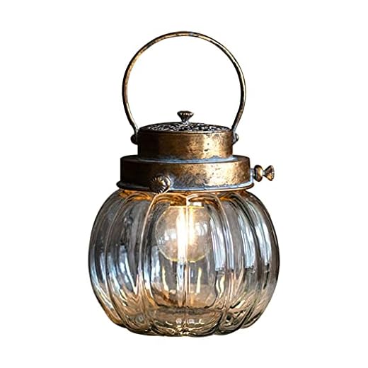 Ljusstake LED Nostalgisk flaska Lantern Battery Night Light Desk Lamp Party Table Dekoration Ornaments Ljusstake Pastoral Ornaments Skicka LED-lampor Ljusstakar med höga fötter (Color : A)