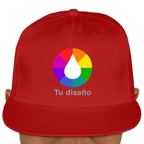 Genérico Gorra Personalizada Baseball · Personalizable 100% con Fotos y Textos · Gorra para Deporte, Publicidad, Empresa, Acampada, Viaje, Regalo Original (Algodón, Rojo Plana)