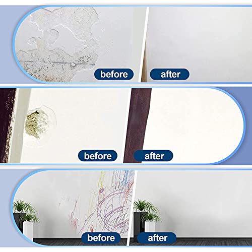 Deuvuo Spachtelmasse Weiß Innen, Wand Reparatur Reparaturspachtel Set Für Löcher Wand Füllen, Bohrlöcher Verschließen & Wandfarbe Ausbessern Weiß – Fertigspachtel mit Spachtel, Schleifpapier & Flicken