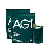 AG1 Greens Powder Refill Bundle – 60 Servings with Stainless Steel Storage Canister & Metal Measuring Scoop | 75 Vitamins, Minerals & Superfoods | Daily Multivitamin & Probiotic | Vegan, Gluten-Free