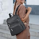 ECOTISH Damen-Rucksack veganem Leder Groß Stylisch Frauen Designer Schultertasche Reiserucksack mit Quaste Cityrucksack Rucksacktasche (schwarz)