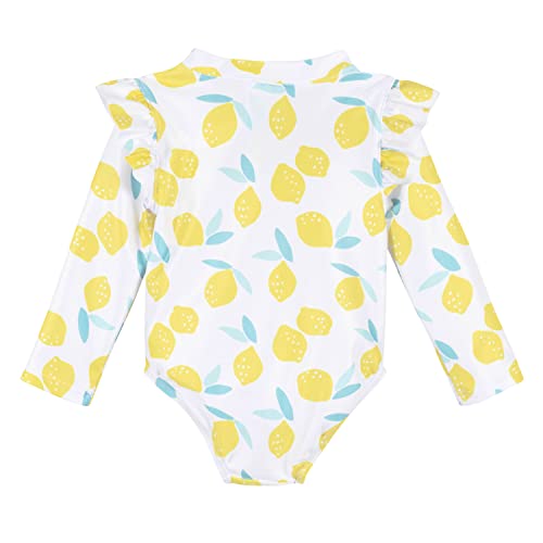 Image of Gerber Baby Girls' Toddler Long Sleeve One Piece Rashguard Swimsuit