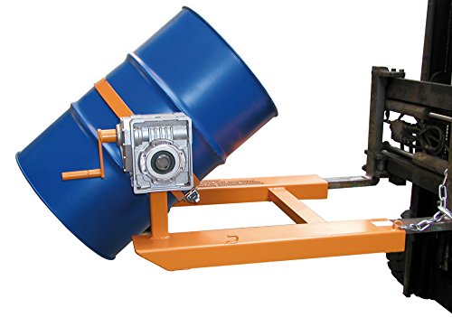 eurokraft pro Fasskipper für Staplerbetrieb mit Handkurbel lackiert gelborange