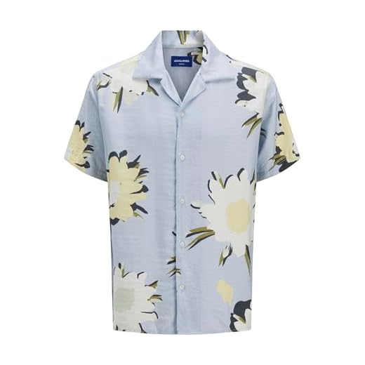 JACK & JONES Jortavira Marshall AOP Camiseta SS Oc25 para Hombre, Skyway., XL