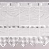 SCHÖNER LEBEN. Stickerei-Panneaux Bistrogardine Scheibengardine nähfrei mit Stickerei Kästchen Ecru 45cm Höhe