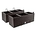 Produktbild 2X Blumenkasten Blumentopf Rattan-Optik mit Halterungen Pflanztopf Wasserstandsanzeiger Balkonkasten Pflanzkästen