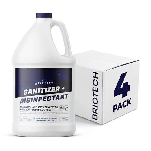 BRIOTECH Sanitizer + Disinfectant, Kills 99.99% of Viruses & Bacteria,