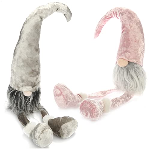 com-four® Taburete de Borde Premium - gnomos Grandes en XXL para Decoraciones navideñas, Figura de Invierno Hecha a Mano como Elemento Decorativo para alféizares de Ventanas y chimeneas