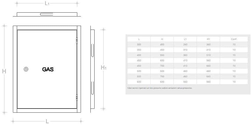 Sportello portello porta inox per contatore gas (varie misure) (40x55cm)