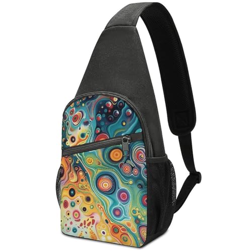 Mochila sling colorida pequeña para hombro y pecho miniatura 1
