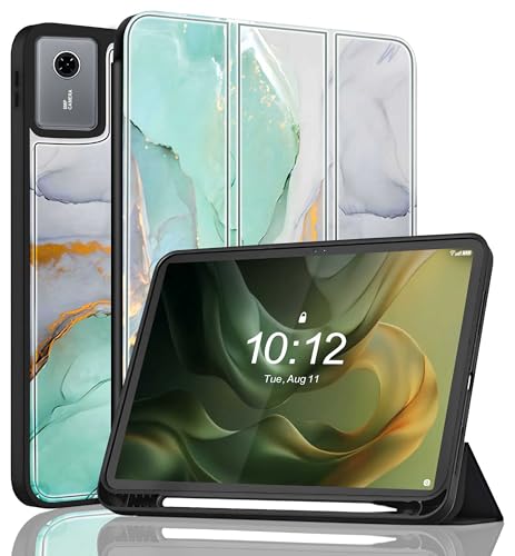 Image of ProElite Cover for Motorola Pad 60 Neo 11 inch 2025 case Cover, Soft Flexible Flip Case Cover for Motorola Pad 60 Neo 11 inch 2025 with Pen Holder [Recoil Series] - Marble Green