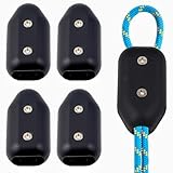 4pcs 3/8 Inch Rope Clamps - Reusable Plastic Rope Connector Clamps for 7-8mm Nylon & Braided Ropes, Ideal Climbing Rope Loop Fasteners