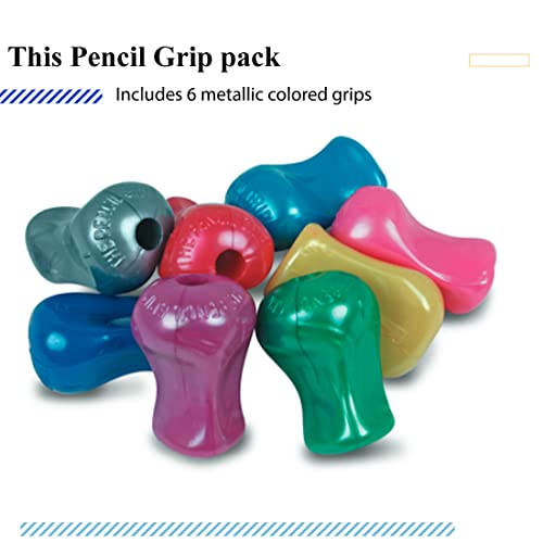 The Pencil Grip Metallic, Universal Ergonomic Training Gripper For Righties And Lefties, 6 Count Assorted Colors (Tpg-11806) #TOP4