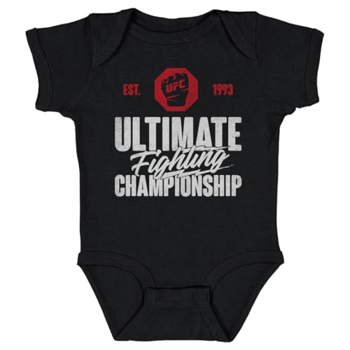 500 LEVEL UFC Baby Infant One-Piece Bodysuit (Black, 18M) - UFC Est. 1993 WHT