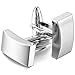 MOWOM Silver Tone 2PCS Stainless Steel Cufflinks Shirt Wedding Business