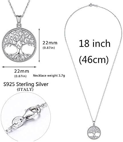 Tree of Life Necklace for Women Girls, S925 Sterling Silver Pendant, Fine Jewellery Gift for Mom Wife and Girlfriend - Come with Delicate Box