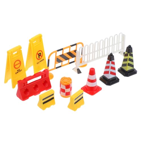 LIGHTAOTAO 1 Juego De Juguetes Cognitivos De Tráfico Señales De Tráfico Para Camiones Señales De Barricada Señales De Carretera De Juguete Mini Conos De Tráfico De Juguete Tablero De