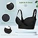 Runilut Women's Push Up Bra,Full-Coverage Underwire Bra,Hide Back Fat Deep Cup Bra,Smoothing T-Shirt Bra,Sculpting Uplift Bra Black 34B