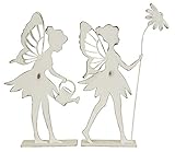 dekorative ausgefallene Deko-Figur Elfe Metall shabby weiß Preis für 2 Stück