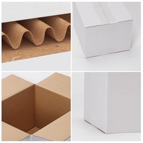 Image of 7x5x4 Shipping Boxes Set of 40, Kraft Corrugated Cardboard White Box Small Business Boxes Mailers for Packaging, Moving, Packing