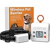 FLYSPEAR Wireless Pet Barrier - Rechargeable Indoor Barrier with 6 Adjustable Range Radius up to 7 ft, 6 Adjustable Safe Static Intensity, Electric Fence System for Dogs with Hook