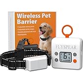 FLYSPEAR Wireless Pet Barrier - Rechargeable Indoor Barrier with 6 Adjustable Range Radius up to 7 ft, 6 Adjustable Safe Static Intensity, Electric Fence System for Dogs with Hook