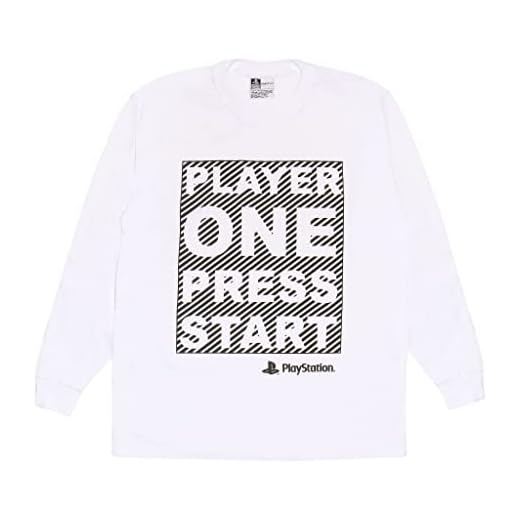 Playstation Controllers långärmad t-shirt för pojkar | officiella varor | åldrarna 6–13, barnkläder, spelare PS4 PS5 barntopp, Tween Teen Son gaming födelsedagspresent idé, Vitt, 7-8 År