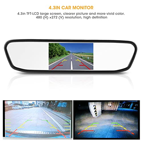 Specchietto Retrovisore Per Auto 4.3 Pollici, HD Impermeabile, Con 8 LED E Telecamera Di Retromarcia, Per Sicurezza E Visibilità Migliorata