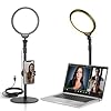 NEEWER Basics 7″ Desk Ring Light for Video Recording, 10W Dimmable Full Screen Key Lighting with Stand&Phone Holder for iPhone Computer Laptop Vlog Live Streaming Video Conference, R06