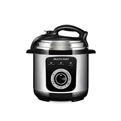 Panela de Pressão Elétrica 220V com 700W Corpo Metálico Capacidade de 3L + Copo Medidor + Colher Mul
