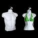 Torso Female + Male Body Mannequin Forms Set (Waist Long) For S-M Sizes - White
