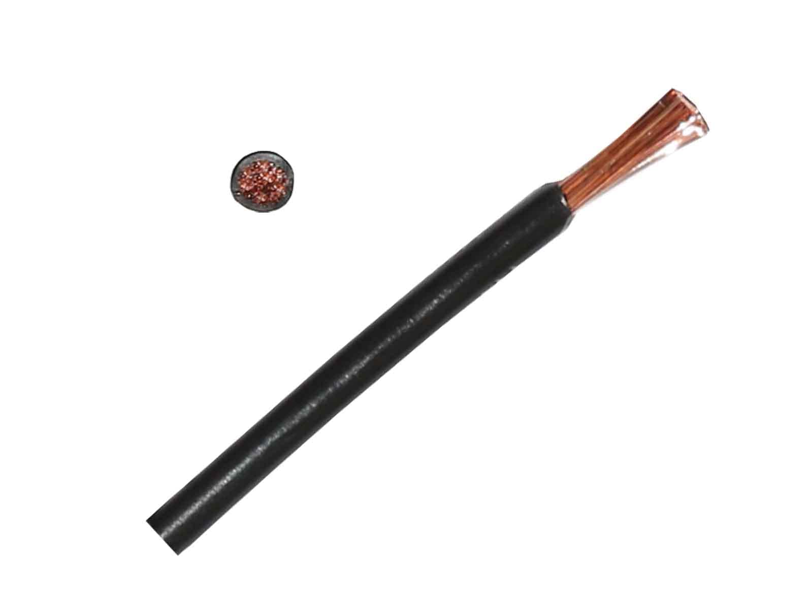 Thin Wall Cable Single Core 12v 24v 48v Black Red Round PVC Wire Auto Marine Solar Battery Power (4mm2 Black 39A, 20 Metre Coil)