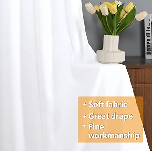 Youngstex White 100% Blackout Curtains For Bedroom, Double Layer Full Light Blocking Window Curtain Privacy Thermal Insulated Drapes With White Liner Grommet, 2 Panels, 42 X 63 Inch #TOP7
