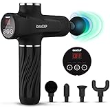 beatXP Bolt Go Massage Gun |Body Massager |Touch Display- Percussion Gun Back Massager for Men & Women with 4 Attachments (4000mAh Battery) & up to 18 Months Warranty by beaatXP (Jade Black)