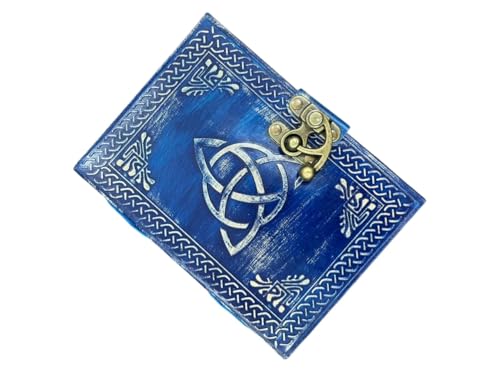 Carnet de notes cuir bleu avec fermoir métal journal intime pages blanches INDIANHANDICRAFT