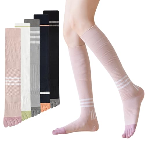 Chaussettes orteils séparés sport femme, anti-ampoules et anti-transpiration en coton